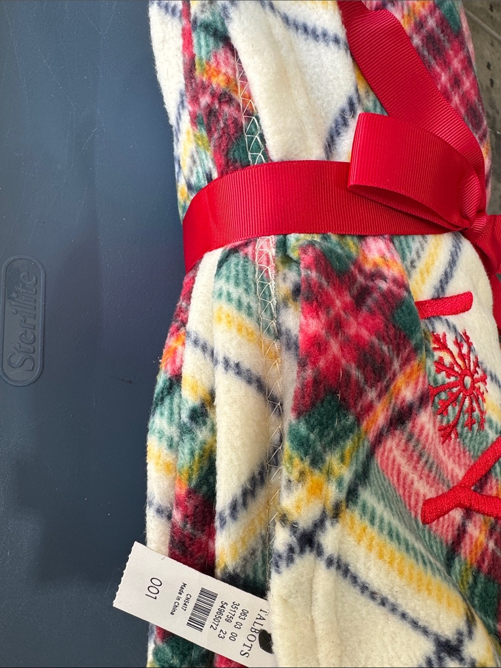 Talbots Multi-Color Plaid Kids Cape with Red Bow